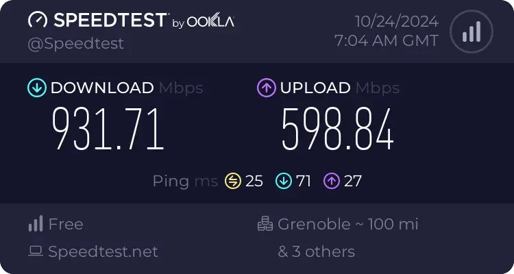 Speedtest from macbook connected to the Orbi